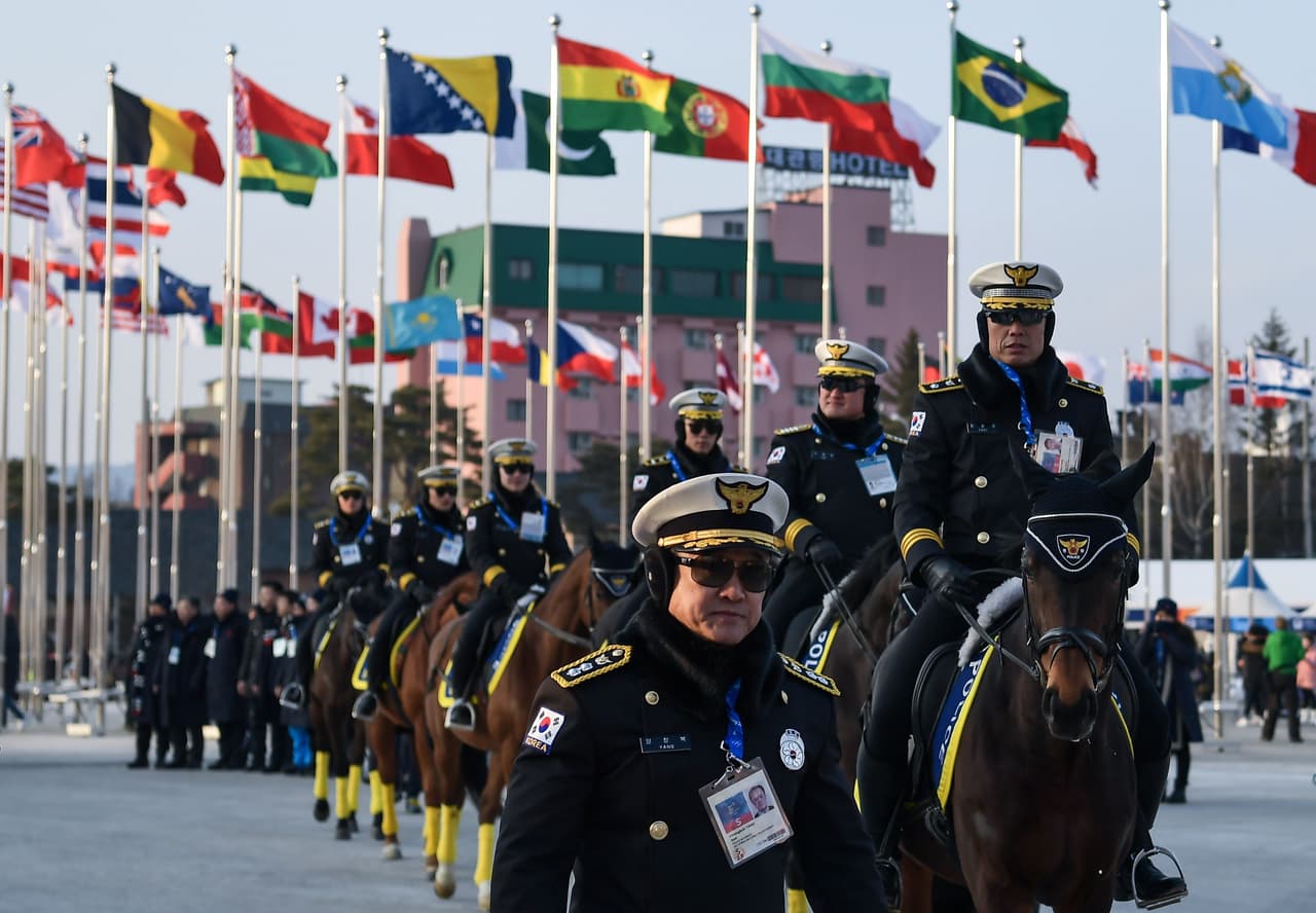La seguridad en el condado de Pyeongchang estaba garantizada con un pie de fuerza suficiente para proteger a los atletas y las figuras políticas.