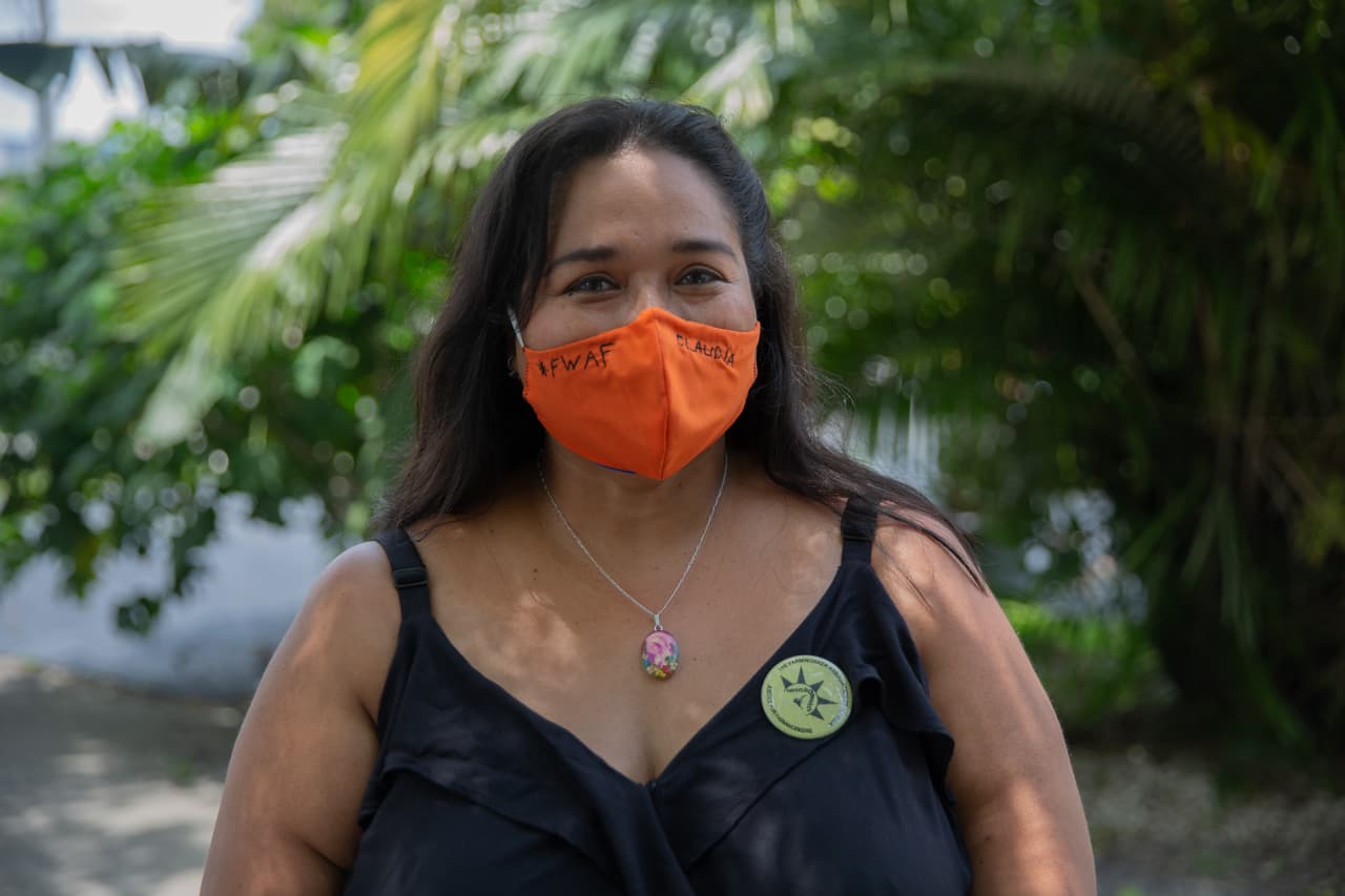 <b>"Just look around to see who the workers are"</b> - Claudia González is an organizer with the Farm Workers Association of Florida, which has been delivering assistance to farmworkers. "They used to call us illegals and now we’re essential. Who are the people out here working? Just look around to see who the workers are.”