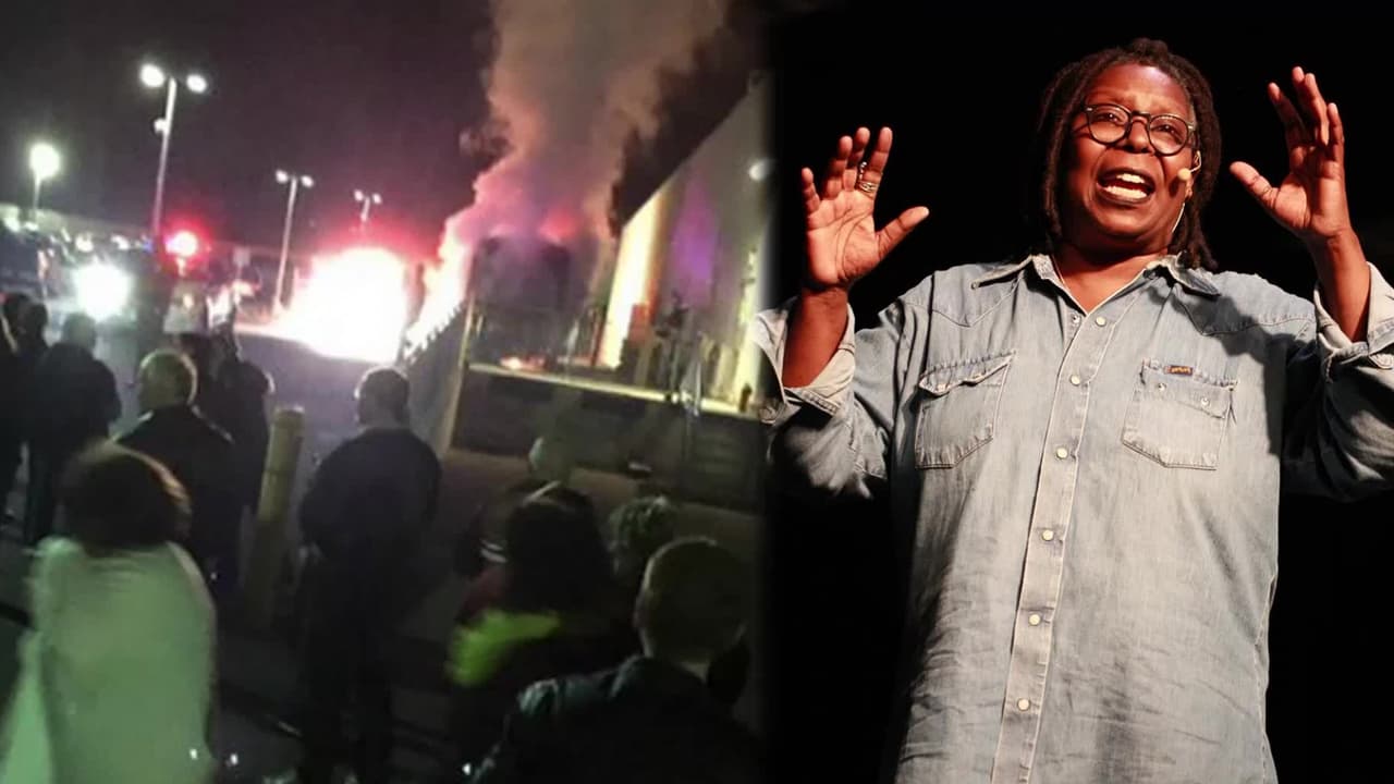 El bus de Whoopi Goldberg se incendia