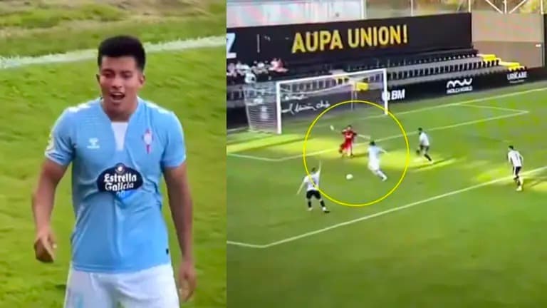 Gol de Emilio Rodríguez con Celta de Vigo en Europa ante Real Unión