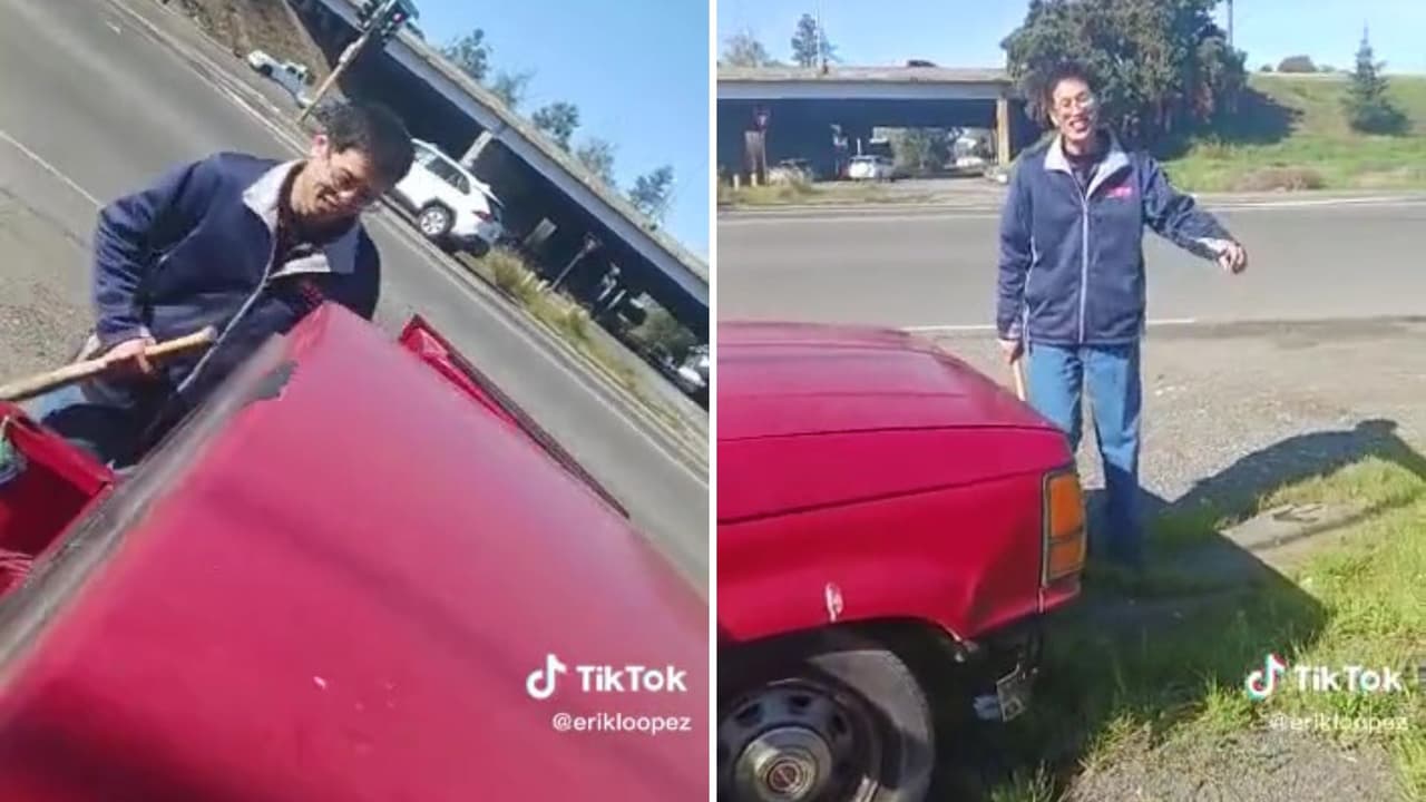 El agresor más tarde aborda la camioneta del vendedor, aparentemente con la intención de llevársela, lo que trata de impedir la víctima.
<br>