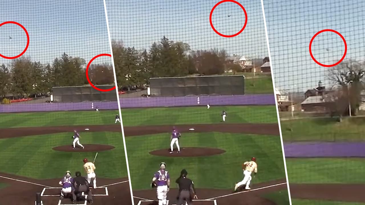 Jugador de beisbol de la Universidad de Elon centra a un pájaro con un batazo en línea