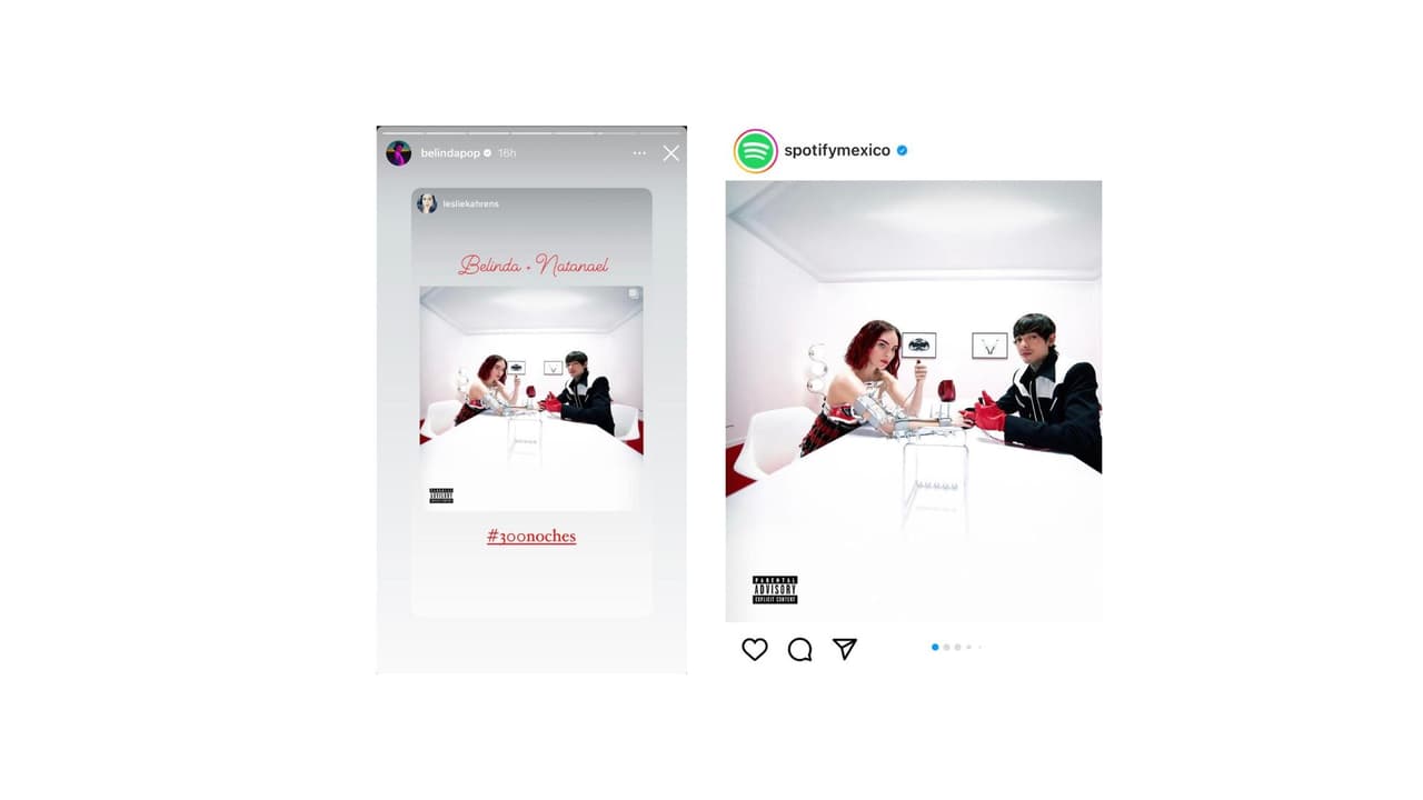 Belinda y Natanael Cano interpretan juntos '300 Noches'.