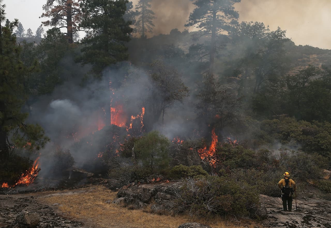 <b>Rim</b>, agosto de 2013
<br>257,314 acres
<br>Condado Tuolumne
<br>Su origen fue por causa humana.