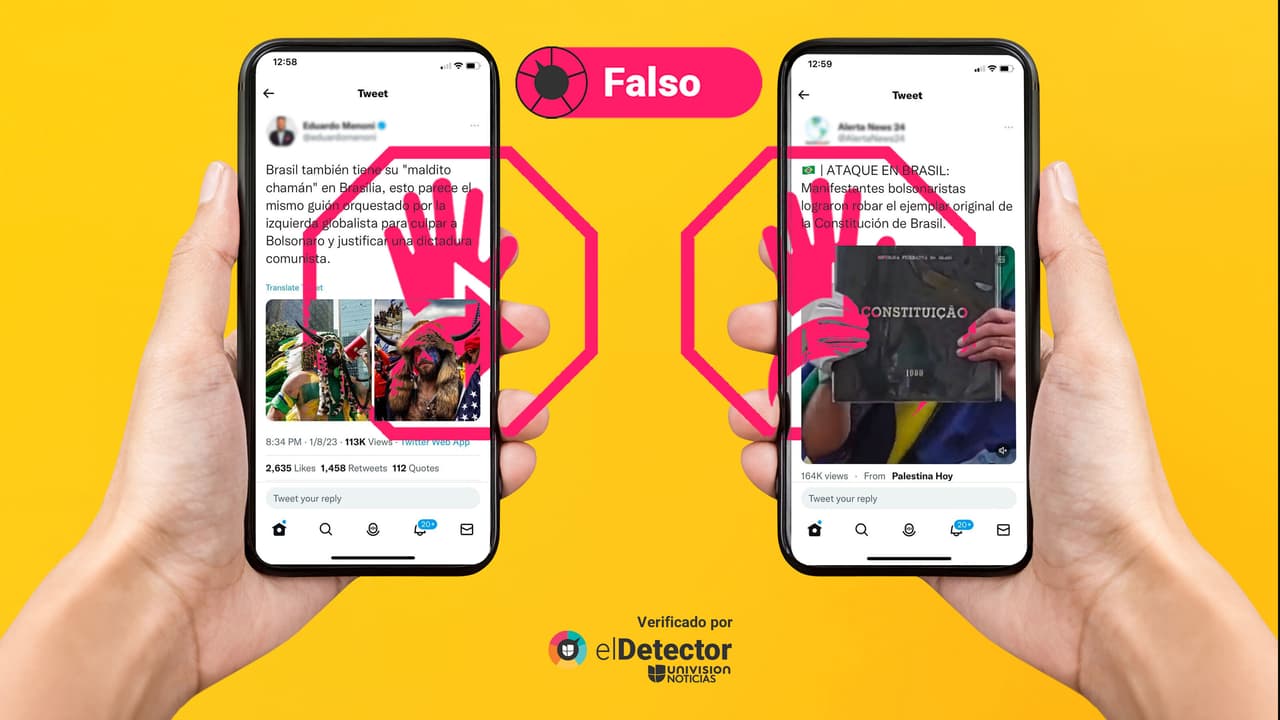 Ni los bolsonaristas se robaron la Constitución original ni la foto de un 'chamán brasileño' fue tomada durante los asaltos en Brasilia 