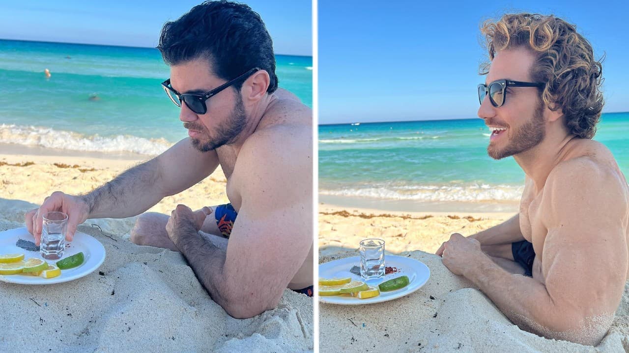 Incluso mostraron que se tomaron unos mezcales mientras descansaban sobre la arena.
<br>