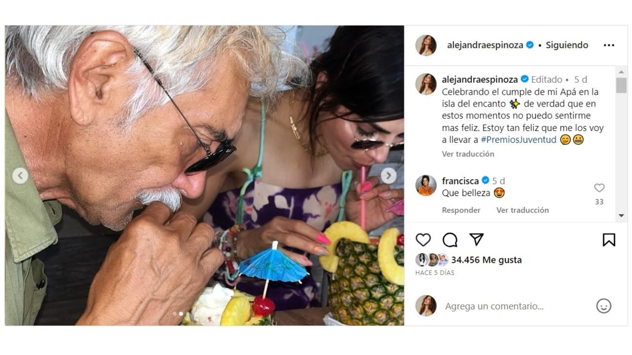 Alejandra Espinoza y su papá.