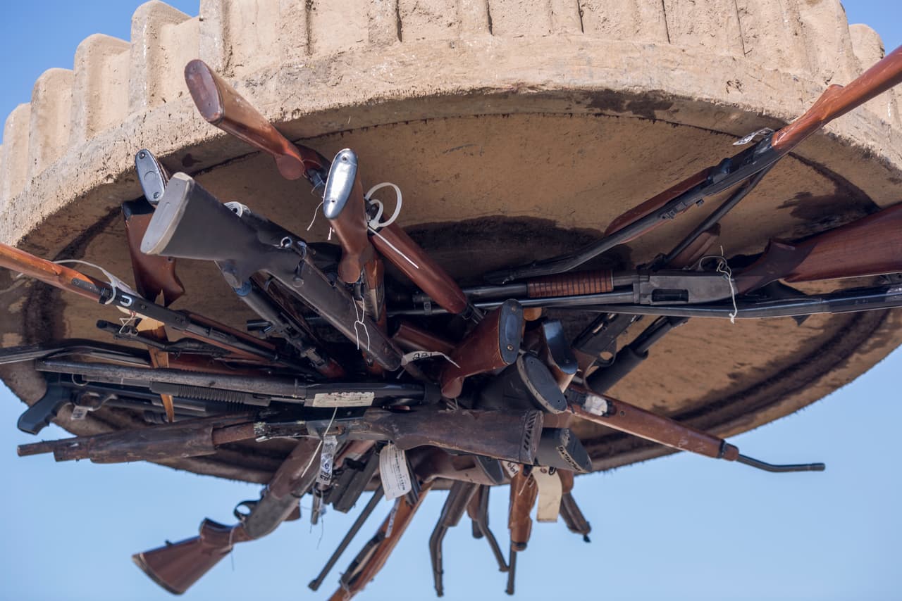 Las armas fueron obtenidas en diversos operativos o entregadas por la comunidad en eventos de la policía.