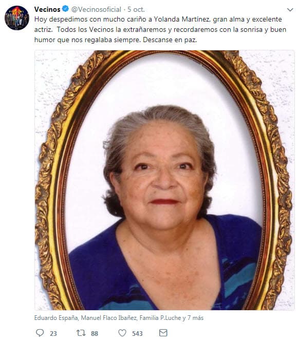 La actriz participó en la quinta temporada del programa y, tras la noticia de su muerte, 
<b>parte del elenco le dio el último adiós</b> a través de redes sociales. La producción envió este emotivo mensaje a la actriz a través de Twitter.