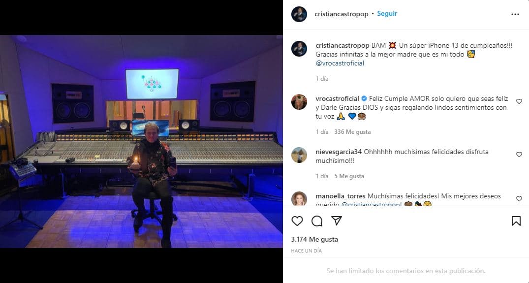 Cristian Castro en su cumpleaños