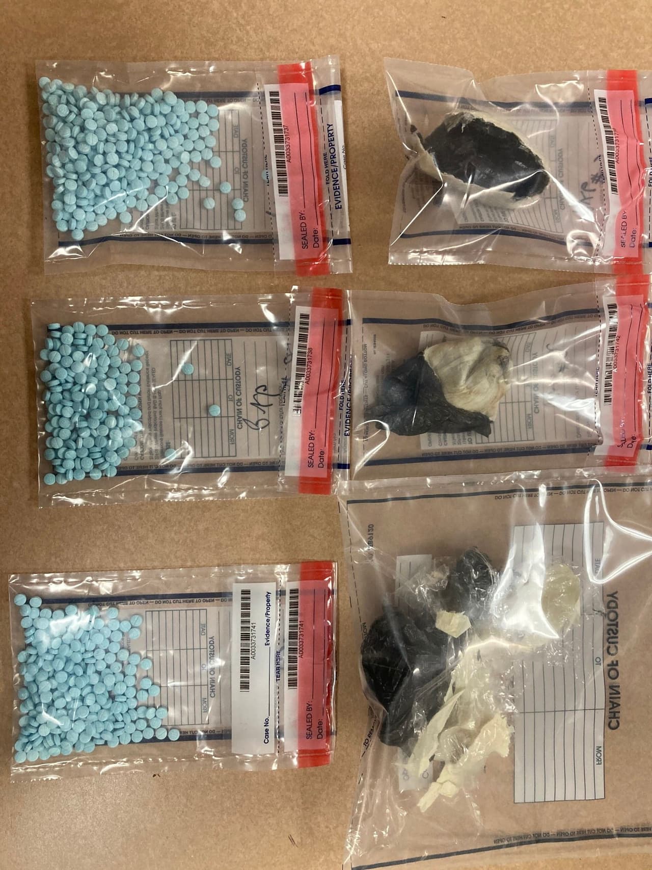 Autoridades del sheriff del condado de Cochise ejecutaron una orden de allanamiento contra una mujer, residente de Sierra Vista, después de haber cruzado la frontera entre y México por Nogales, Arizona. Le encontraron paquetes ocultos dentro de su cuerpo que contenían pastillas azules M/30, que a menudo son falsificadas y contienen fentanilo.