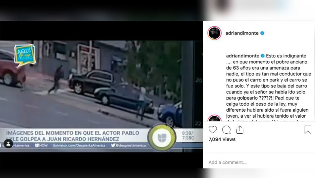 Al ver las imágenes que temprano, este viernes, difundió Despierta América, el actor y cantante cubano
<b><a href="https://www.instagram.com/adriandimonte/" target="_blank">Adrián di Monte, reaccionó a través de su perfil de Instagram</a></b>.