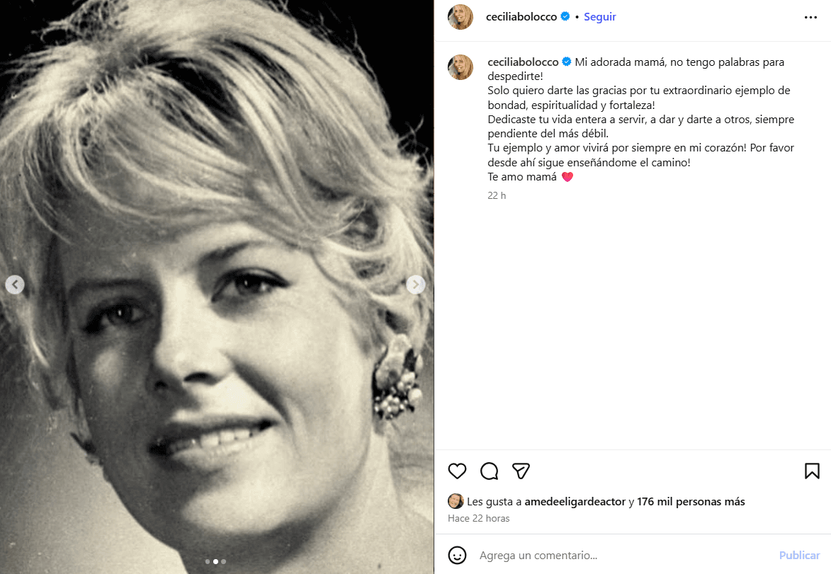 Cecilia Bolocco dedicó unas palabras a su mamá tras su muerte.