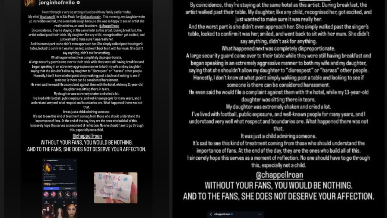El fuerte y duro mensaje de Jorginho contra la cantante Chappell Roan tras el supuesto maltrato hacia su hijastra Ada.