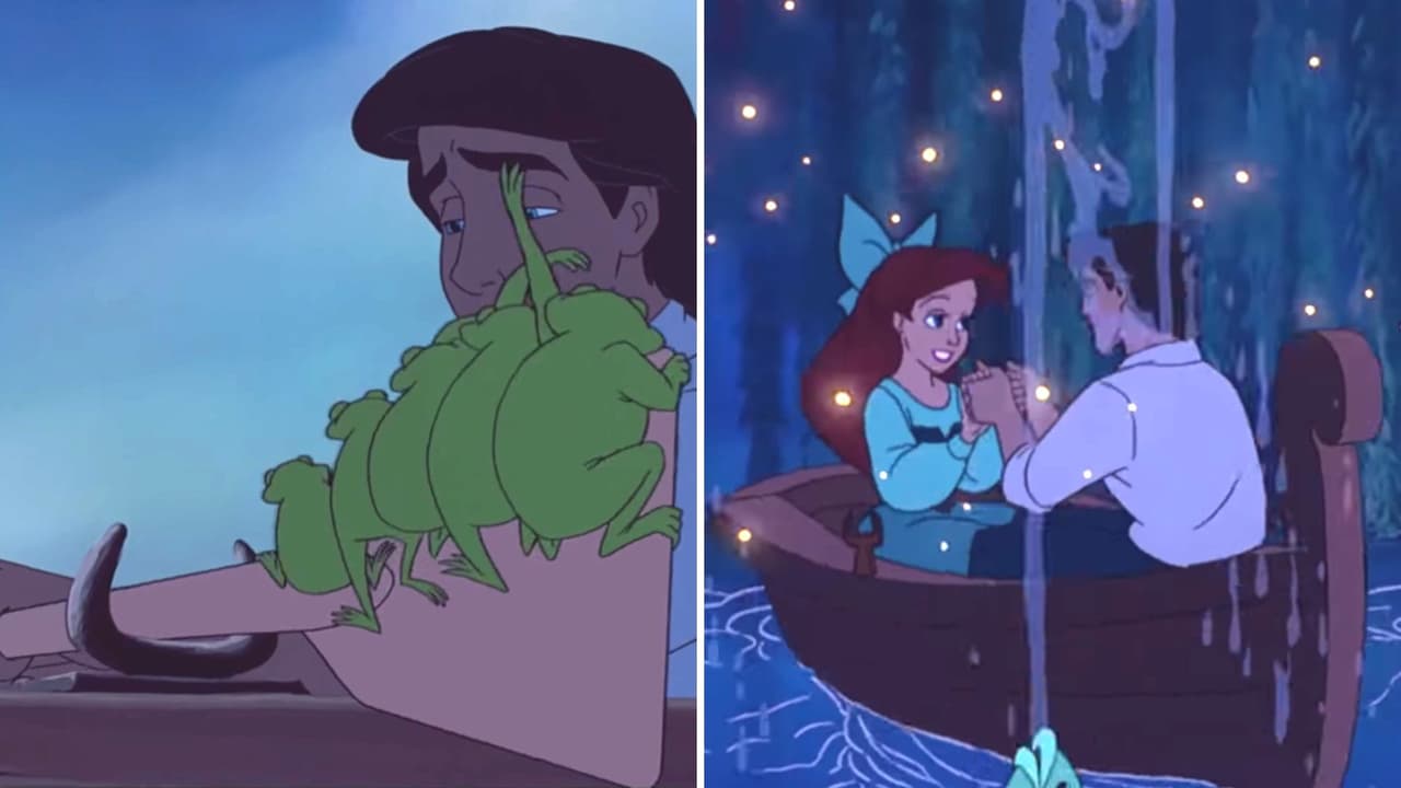 En la escena de Ariel y el príncipe Eric desaparecen los remos
