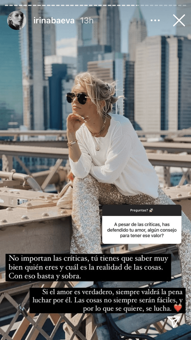 "A pesar de las críticas, has defendido tu amor, ¿algún consejo para tener ese valor?", le preguntaron. La actriz de 28 años respondió: "No importan las críticas, tú tienes que saber muy bien quién eres y cuál es la realidad de las cosas. Con eso basta y sobra. Si el amor es verdadero, siempre valdrá la pena luchar por él. Las cosas no siempre serán fáciles y, por lo que se quiere, se lucha".