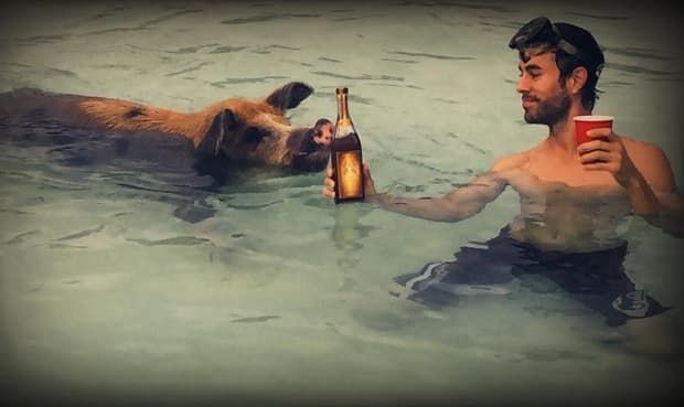 Vaya manera de celebrar este día, Enrique Iglesias sí que la está pasando muy bien. "#Happy 4th of July!!!! Celebrating with my friend..."