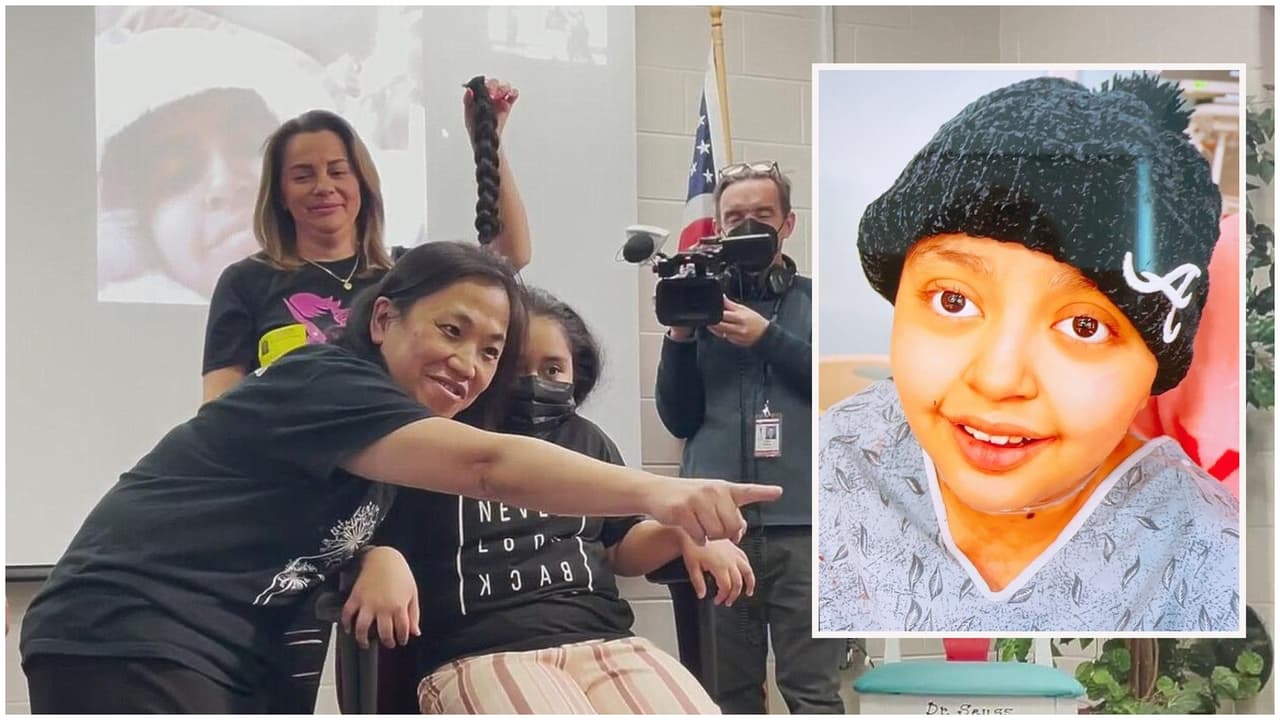 Maestra del año y alumna se cortan su cabello para donarlo a estudiante hispana con cáncer