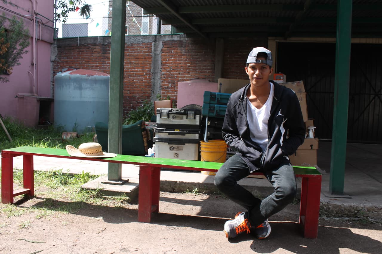 Mario Rodríguez, 20, of Olancho, Honduras, is staying at Ceporiac in Mexico City.