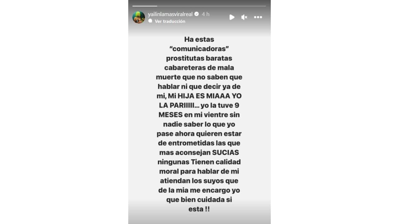Yailin La Más Viral publicó este mensaje en Instagram.