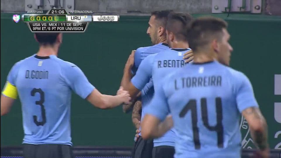 ¡GOOOL! José Giménez anota para Uruguay