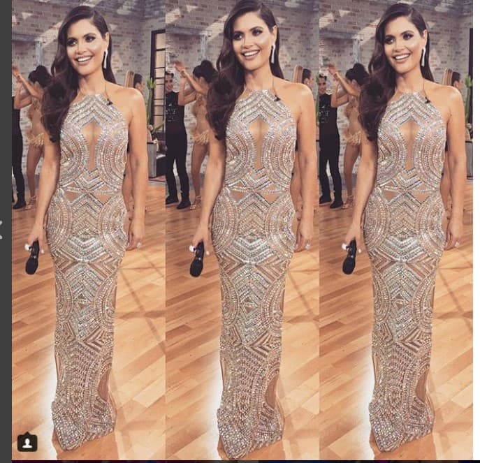 Chiquinquirá Delgado repitió un modelo de la diseñadora, quien se ha convertido en un referente de la moda en las ceremonias de premios y eventos de gala.