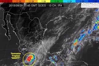Tormenta tropical Marty. (Imagen Conagua)