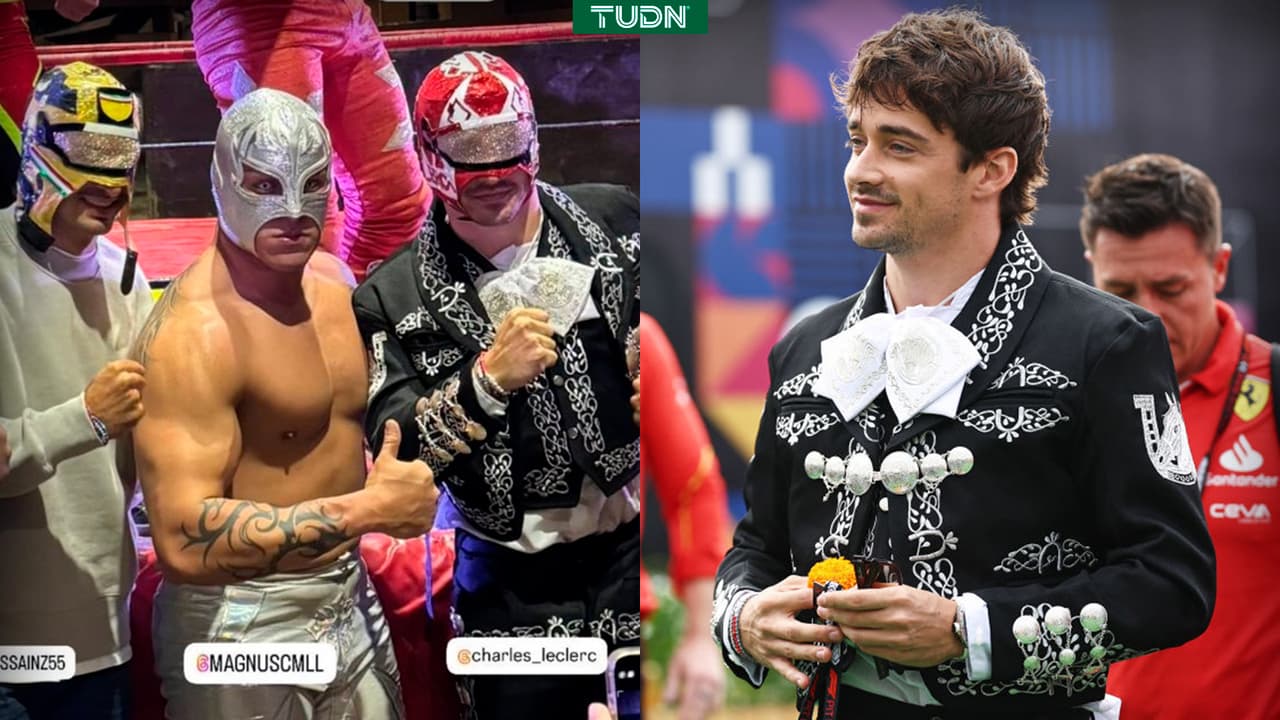 ¡El Mariachi Rampante! Leclerc disfruta de la lucha libre