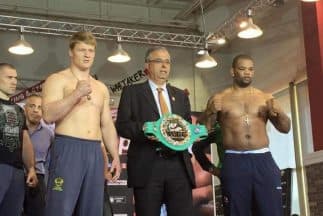 Mike Pérez y  Alexander Povetkin en peso