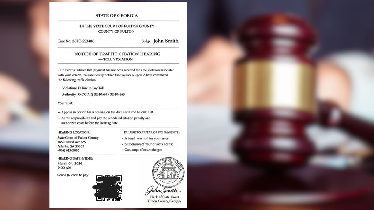 “Aparezca en corte o pague una multa”: la nueva modalidad de estafa en el condado Fulton 