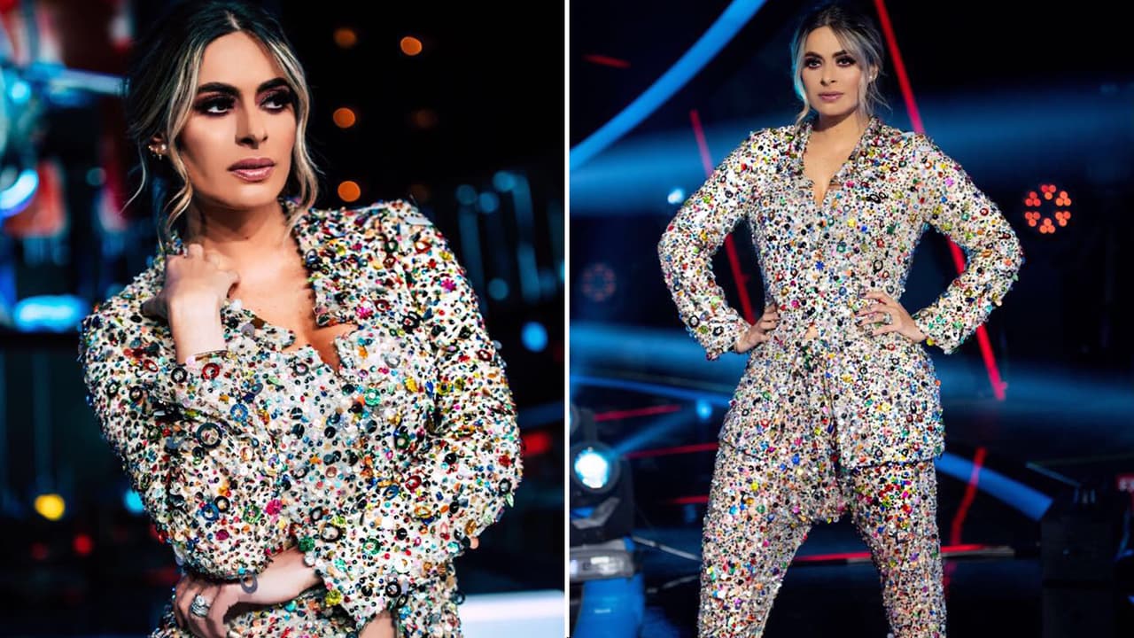 En el séptimo show de Pequeños Gigantes vimos a Galilea Montijo con un atuendo bordado completamente en lentejuelas y aplicaciones.