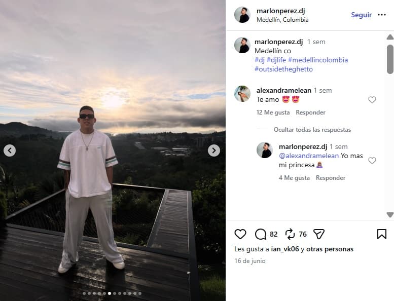 DJ Marlon Pérez realizó su última publicación hace unos días.