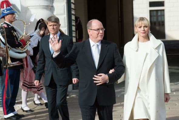 Los príncipes Charlene y Alberto disfrutaron al máximo del evento.