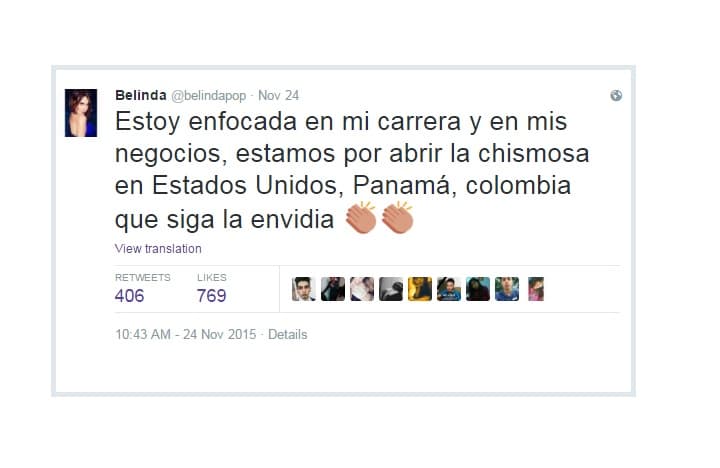 Y también dejó ver que existen personas que quieren verla fracasar, ¿será?