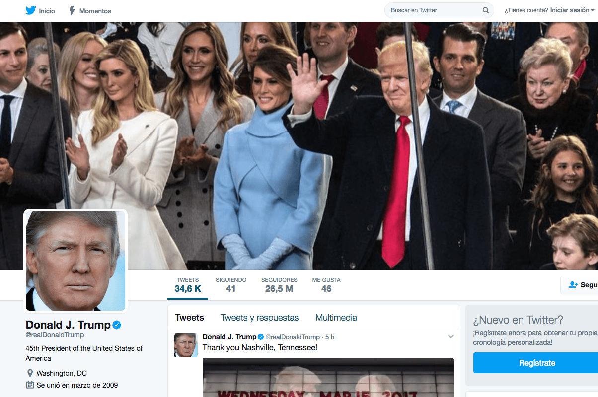 Cuenta personal de Twitter de Donald Trump
