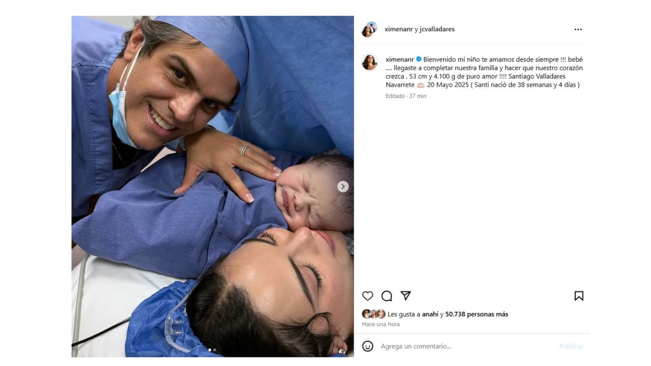 Así anunció el nacimiento de Santiago, su tercer bebé.