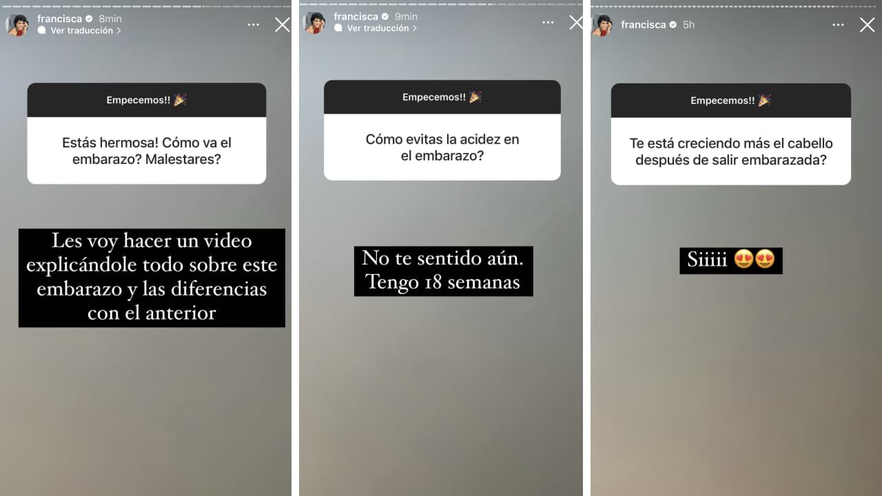 Francisca contará las diferencias de sus embarazos.