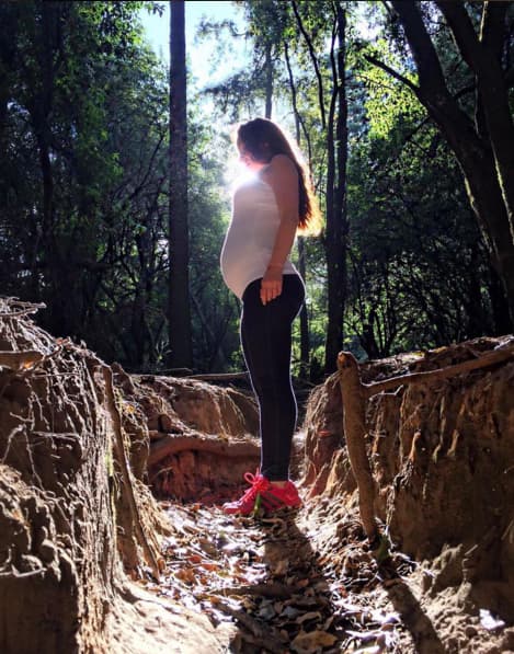 Así lucía en el séptimo mes de gestación y se encontraba de lo más radiante.