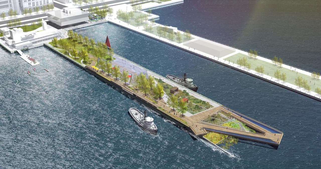 El Hudson River Park Trust está supervisando varios otros proyectos en el parque del río Hudson, como la Isla Diller (rebautizada como Little Island en el otoño pasado), Pier 57 y el rediseño de Pier 97, así como la península de Gansevoort, que incluye la primera zona de playa de Manhattan.
