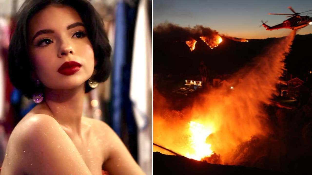 Ángela Aguilar en oración por catastróficos incendios en Los Ángeles
