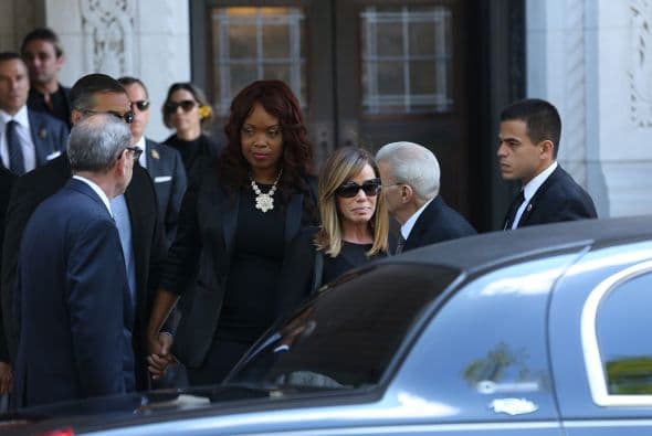 Melissa Rivers lució muy triste después de la ceremonia que se realizó en el Templo Emanu-El de Nueva York.
