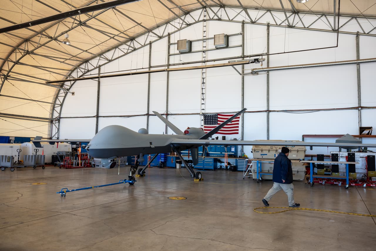El drone permanece en la base de Huachuca, Arizona.