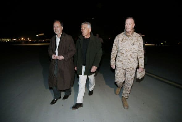 El nuevo secretario de Defensa de Estados Unidos, Chuck Hagel, llegó a Afganistán el viernes en una visita no anunciada, nueve días después de asumir su cargo, comprobó un periodista de la AFP.