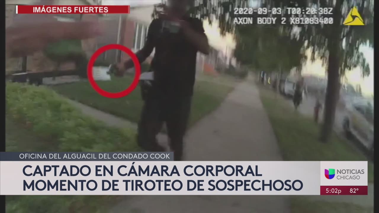 El video del momento en que oficiales del condado Cook, acorralan y uno de ellos dispara a un sospechoso 