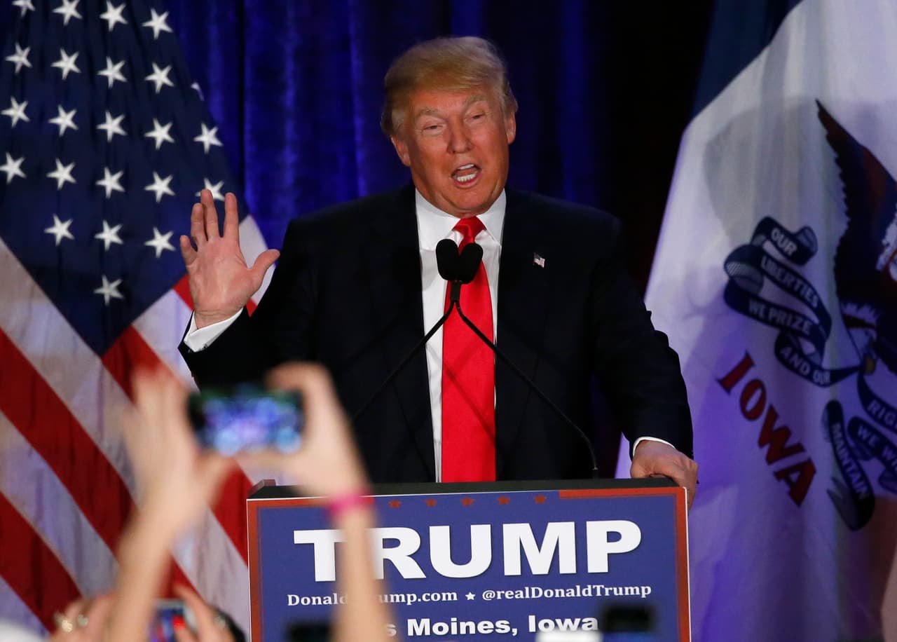 Trump en su discurso de concesión de derrota en West Des Moines, Iowa
