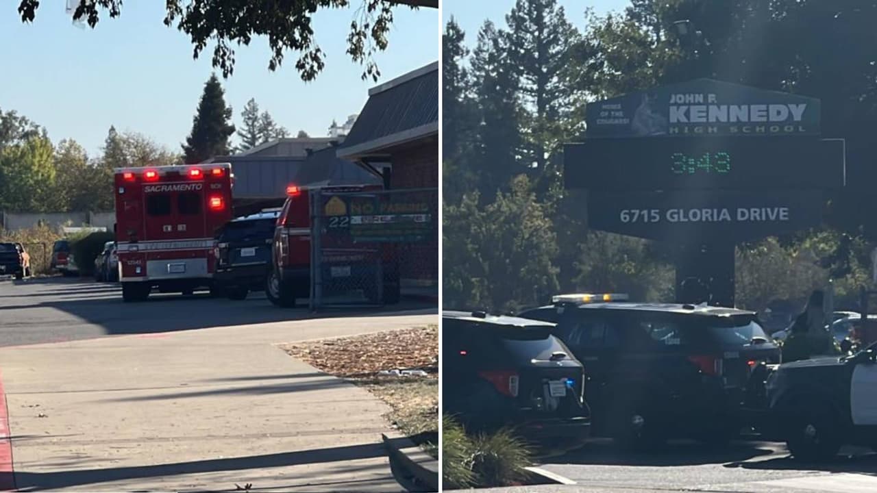 Intensa movilización policiaca en la preparatoria JFK de Sacramento