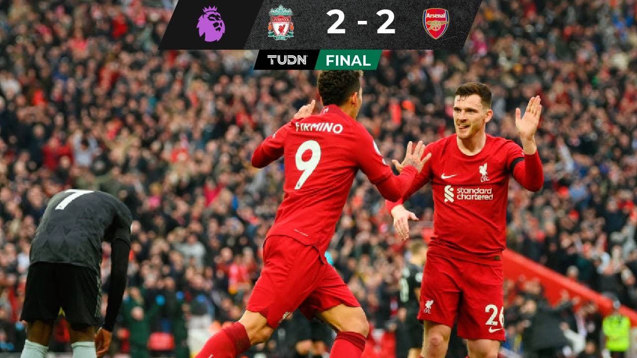 Arsenal cede empate ante Liverpool y peligra su ventaja en la Premier