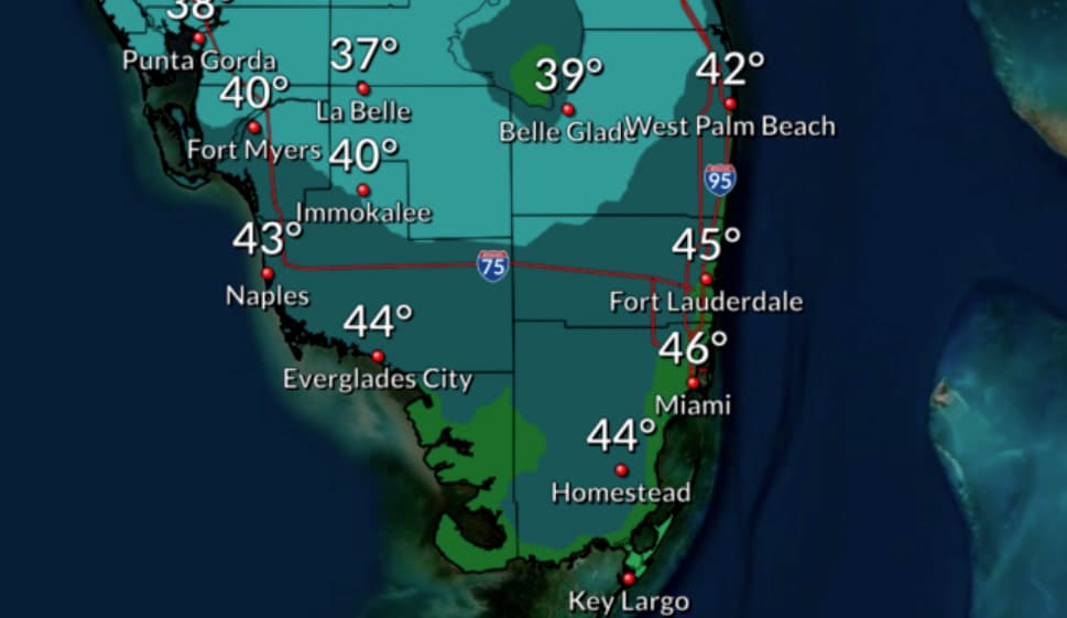 La ola de frío continuará este sábado en Miami-Dade y Broward