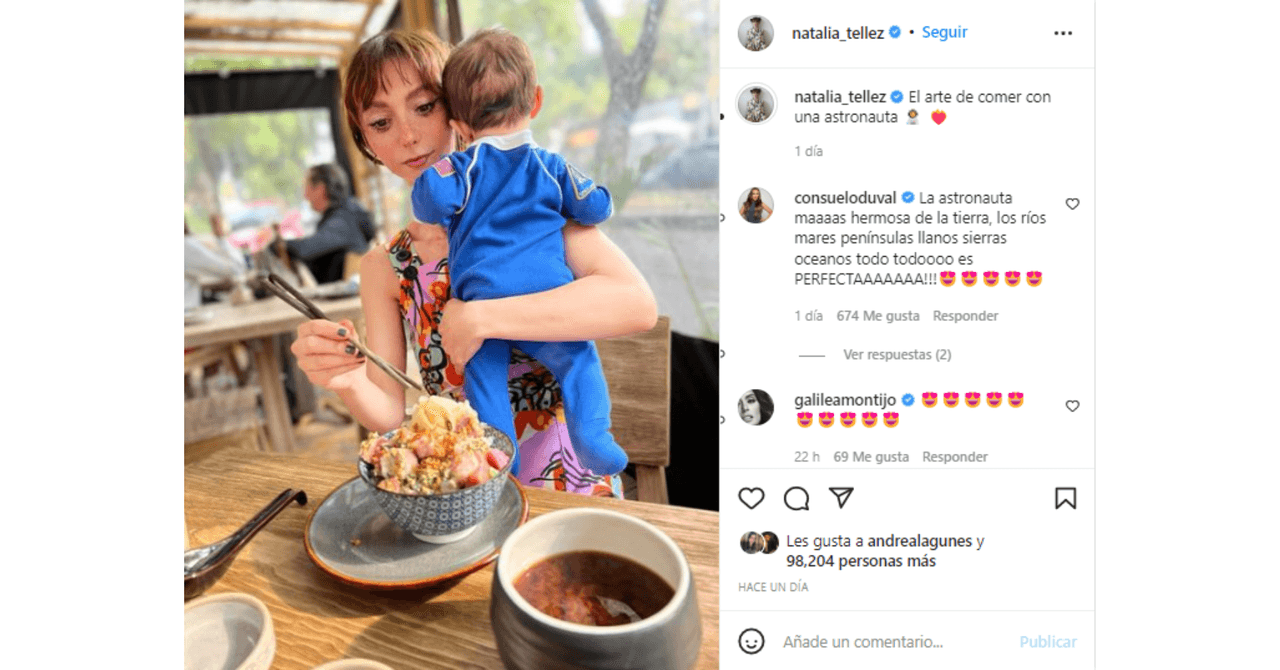 Natalia Téllez y su bebé, Emilia