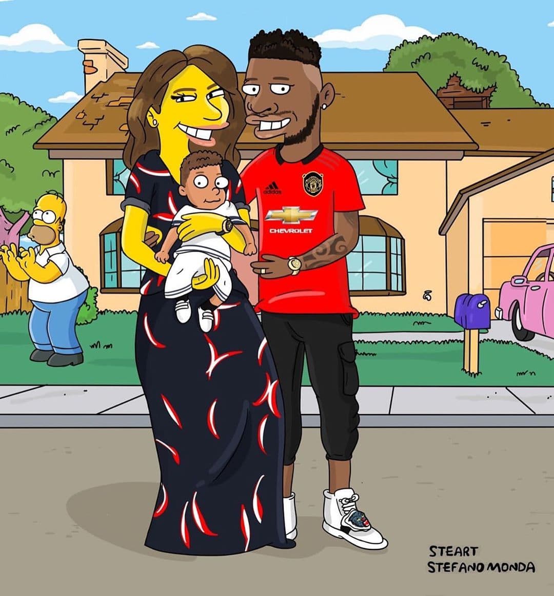 El mediocampista brasileño del Manchester United con su familia.